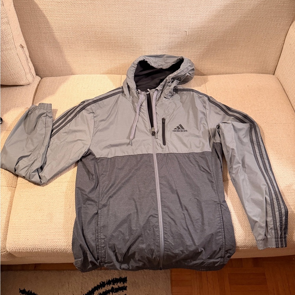 Adidas Men's Two-Tone Gray Windbreaker